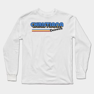 Christiana, Delaware / / Retro Style Design Long Sleeve T-Shirt